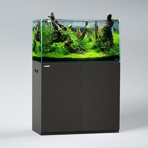 Wooden Aquarium Stand & Cabinet (W35.5xD17.7xH31.5in(90x45x80cm) / Black)
