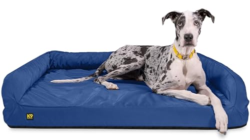 Tough Ripstop Bolster Orthopedic Dog Bed (XX-Large (68" L x 40" W x 10" H) / Blue Quartz)