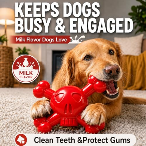 Dog Chew Toys for Aggressive Chewers (Red)