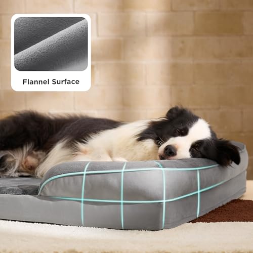 Orthopedic XL Dog Bed Extra Large Washable Original Design (Moss Green / 42"l X 32"w X 6.5"th)