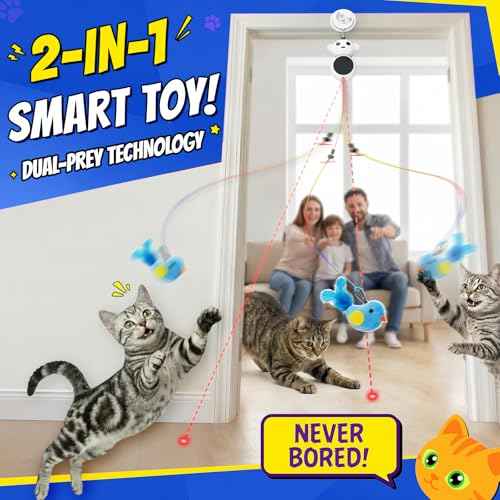 Interactive Cat Toy for Indoor Cats (White)