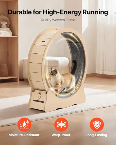 Cat Exercise Wheel (Wood grain color)
