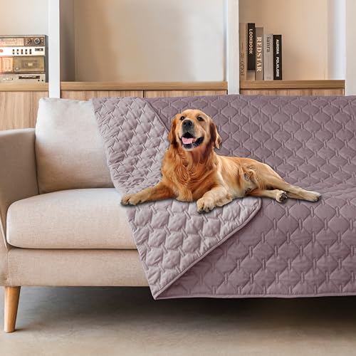 Waterproof Dog Blankets for Large Dogs (82x82 Inch (Pack of 1) / Dark Sea Fog/Light Sea Fog)