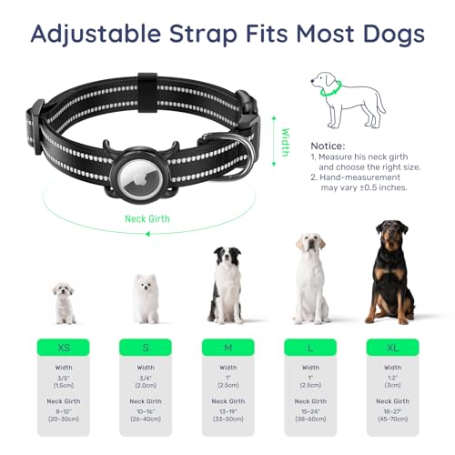 Airtag Dog Collar (Z: Black / XS: with Airtag Holder)