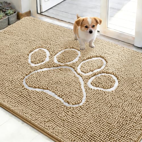 Dog Door Mat for Muddy Paws 48x30 (Beige / 48" X 30")