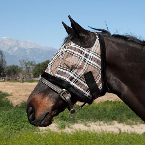 Kensington Fly Mask with Fleece Trim for Horses (Large / 121 - Deluxe Black)