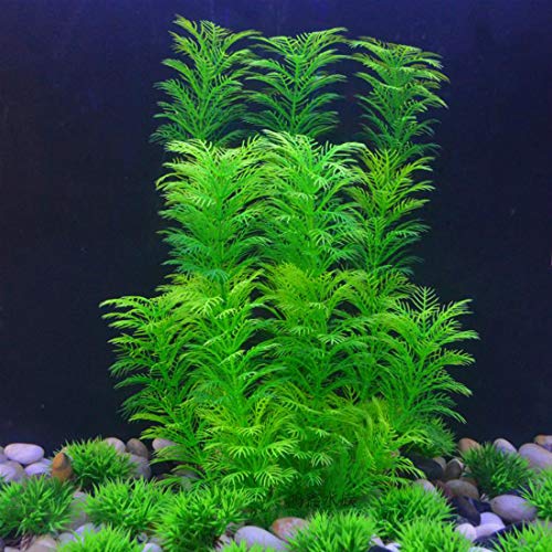 Aquarium Plants Plastic Decor Fish Tank Green Decorations Plants Ornament Safe for All Fish (Green（style A）)
