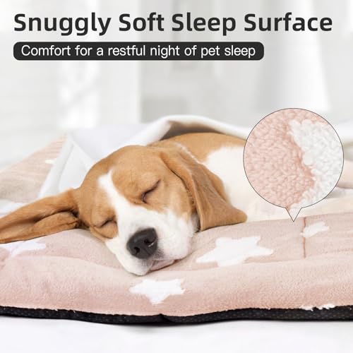 Dog Crate Pad Washable Dog Bed for Crate Flat Cat Pet Kennel Mat (36''L x 23''W x 1.5''Th / Pink)