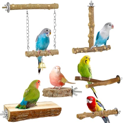Bird Perches 6pcs Natural Wood Birds Stand Branch