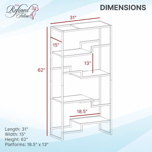 62 Inch Tall Metropolitan Cat Condo (Black Frame)