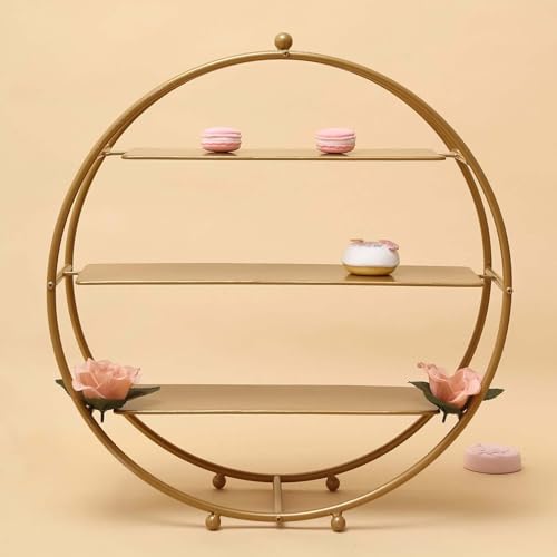 Efavormart 3 Tier Metal Round Cupcake Stand 21" Matte Gold (3-Tier 21" Round / Gold)