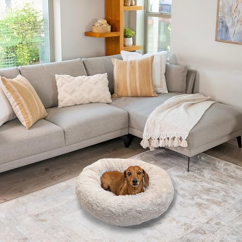 Original Calming Donut Dog Bed (Oyster Lux / Small)