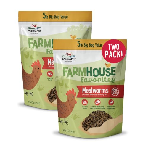 Farmhouse Favorites Dried Mealworms for Chickens (5 Pound (Pack of 2))