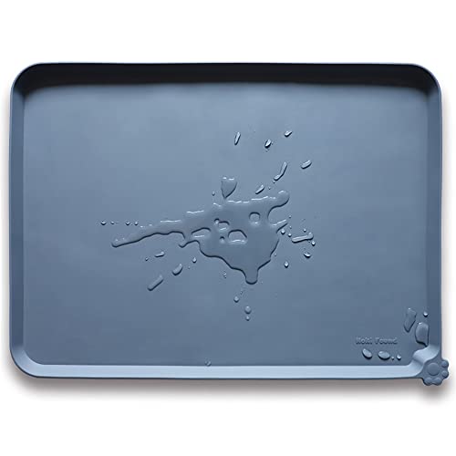 XX Large Silicone Pet Feeding Mats (28"L x 26"W / Gray)