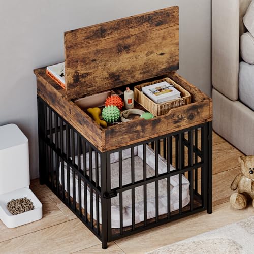 Dog Crate Furniture for Small Dogs (Rustic Brown)