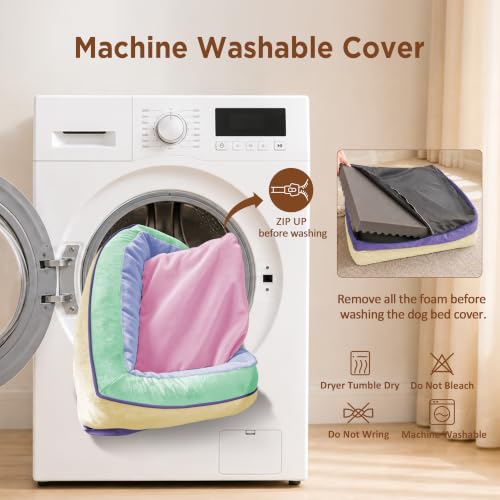 Orthopedic Dog Bed for Extra Large Dogs with Bolster (42.0"L x 30.0"W x 8.5"Th / Frosted Grape)