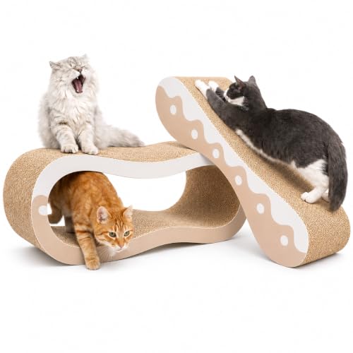 Simple Delxue 2 in 1 Cat Scratcher Cardboard Lounge Bed (2 IN 1 Large Wave)