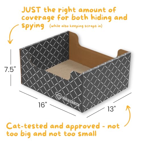 Cardboard Cat Scratcher Box & Bed Dark Grey 2 Pack Cat Pad (Dark Grey)