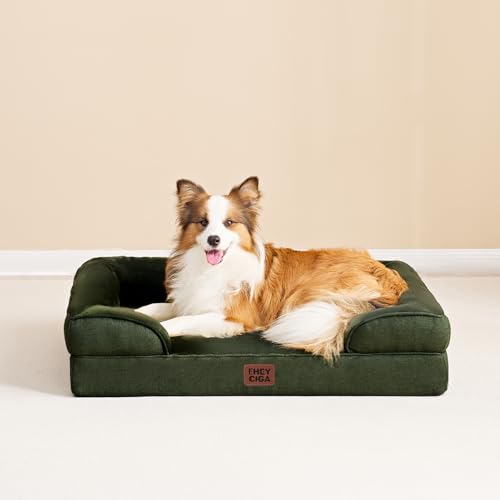 Orthopedic Dog Beds Large Sized Dog (Dark Green / 41.0"l X 27.0"w X 6.5"th)