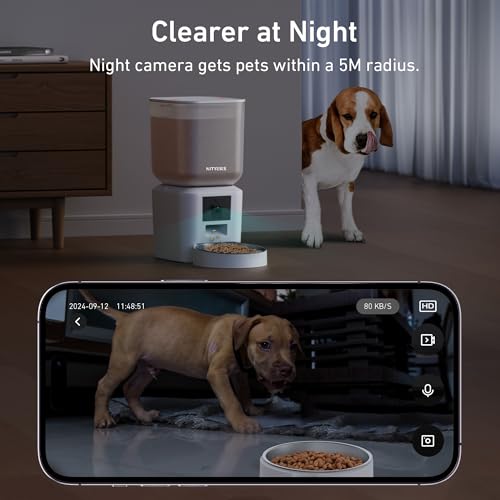 Automatic Dog & Cat Feeder with Camera & WiFi (Pure White)