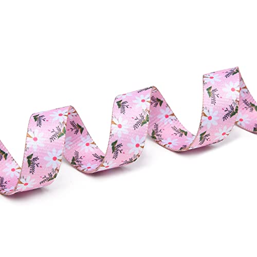 Adjustable Dog Collar (Large / Pink White Flower)