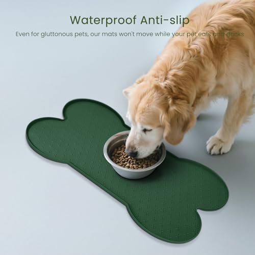 Dog Food Mat Anti (19.4" x 9.8" / Hunter Green)