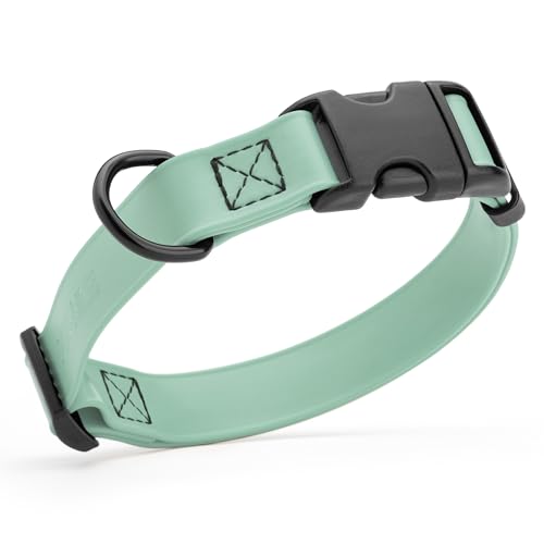 Biothane Waterproof Dog Collar with Quick Release Buckle Strong Coated Nylon Webbing with Odor