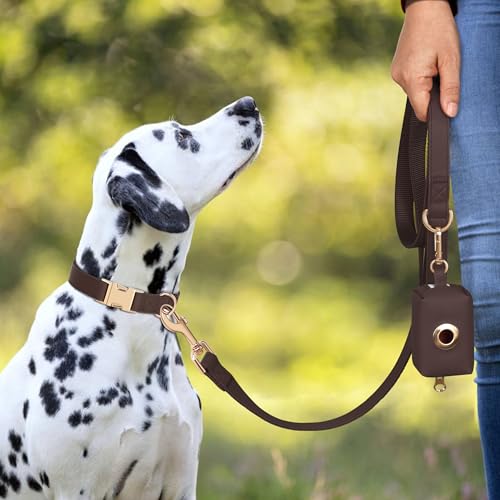 Soft PU Leather Dog Collar (S: Fit 9-14" Neck(10-20 lbs) / Brown)