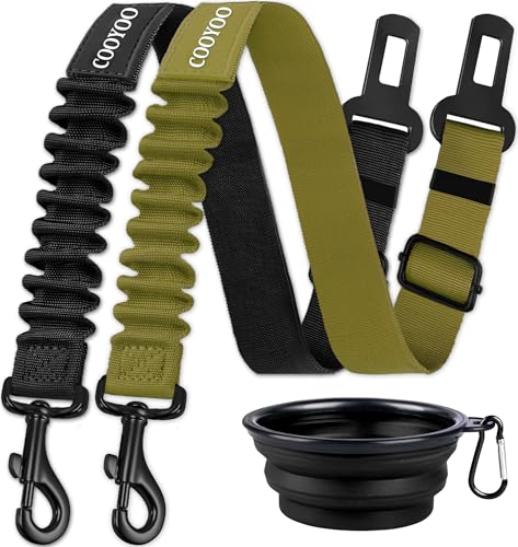 Dog Seat Belt (Set 12-Black+Olive)