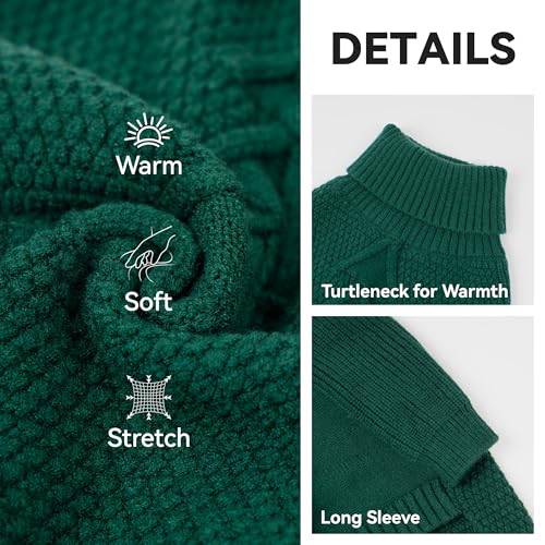Dog Sweater Long Sleeve Warm Knit Sweaters for Large Dogs Boy Girl (Green / XX-Large)