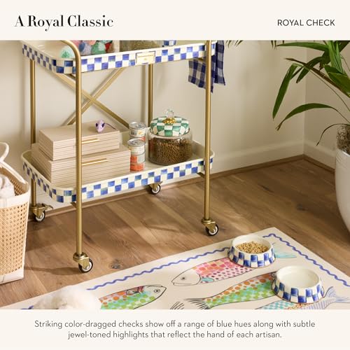 Enamel Pet Dish (Royal Check / Medium)