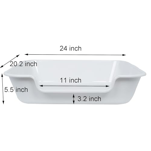 Extra Large Low Entry ABS Cat Litter Box (Large (Pack of 1) / Light Gray)