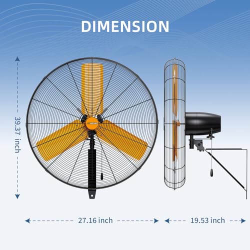 24 inch Oscillating High Velocity Wall Mount Fan (24 inch - Indoor)