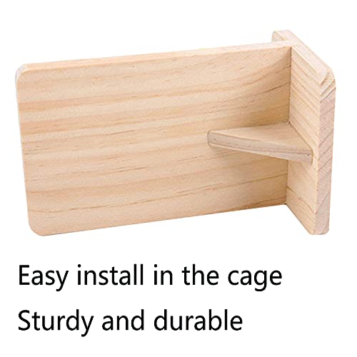 Bird Platform Wooden Corner Perch Stand Shelf for Parrot Cage