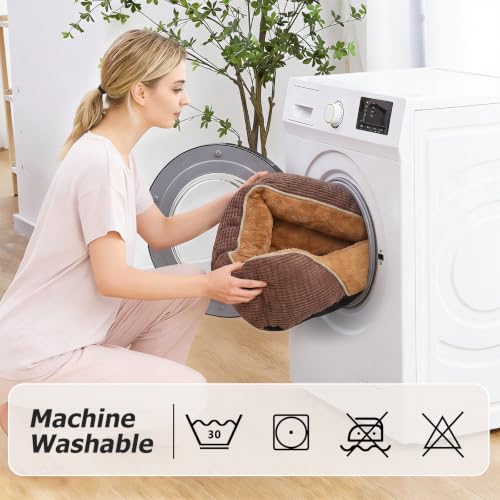 Dog Beds for Medium Dogs Washable (Caramel Brown / L(30’’x 24’’x 9’’))