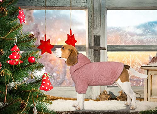 Fuzzy Dog Sweaters for Large Dogs Pet Hoodie Clothes Warm Soft Pet Coats Hooded Sweatshirt Dog Hoodie for Large Dogs (Large / Pink)