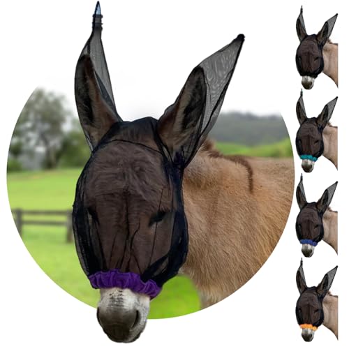 Donkey Fly Mask with Long Ears (Small Donkey / Purple)
