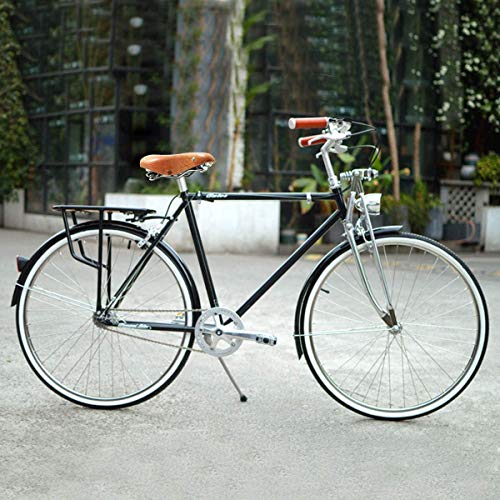 English Vintage Bicycle Saddle Touring City Saddle Comfortable Comfort Leather Bicycle Seat with Spring Rivets for Women Men (Orange)
