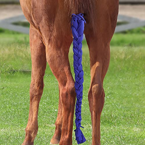 3 Tube Stretchy Fabrics Adjustable Closure Lightweight Horse Tail Bag for Horses Braid (Navy)