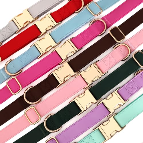 Soft PU Leather Dog Collar (M: Fit 13-19" Neck(20-55 lbs) / Red)