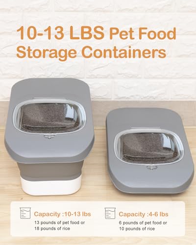 10 13 Lbs Dog Food Storage Container (Grey/10-13 Lbs)