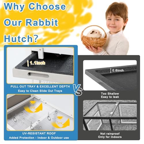 48" L 2 Story Rabbit Hutch (48.0"L x 23.6"W x 36.2"H)