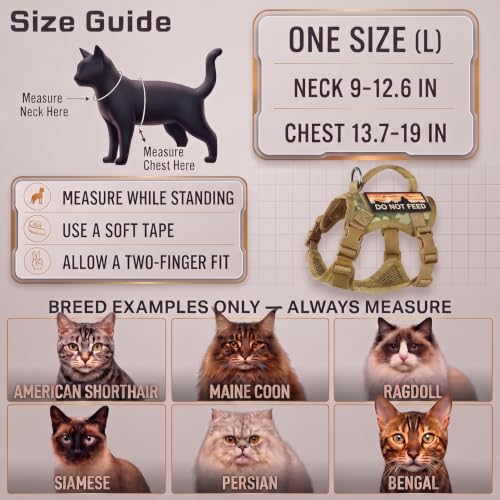 Tactical Cat Harness for Walking (L / camo khaki)