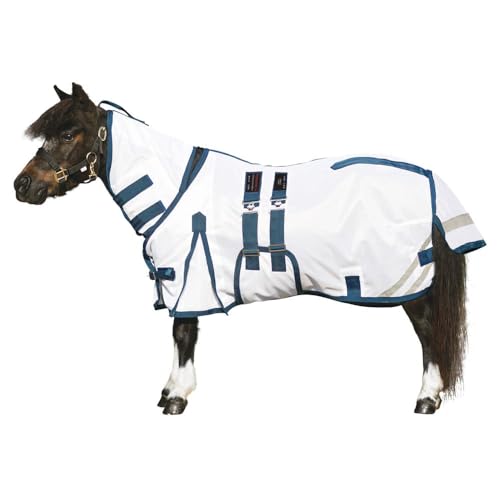 Soft Interlock Mesh II Horse Fly Sheets (Horse Size 42 / Mini Attached Neck Euro Bellyband / White)