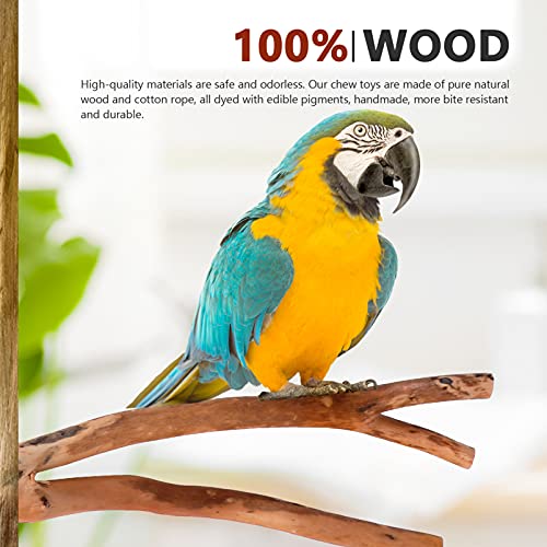 2 Pack Natural Wood Bird Perches for Cage