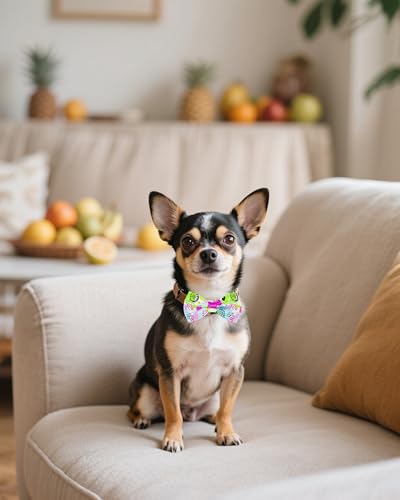 10 Pack Fruit Dog Bowties for Small Dogs Sliding on Collar (S/M)