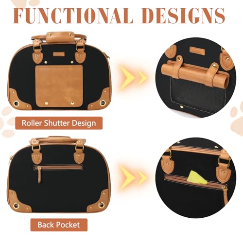 Dog Carrier Purse (17.3"L x 9.4"W x 11.2"H / Nylon Black)