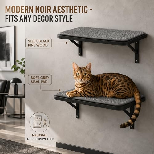 Cat Wall Shelves Set of 2 (2PCS Shelf with Gray Sisal)