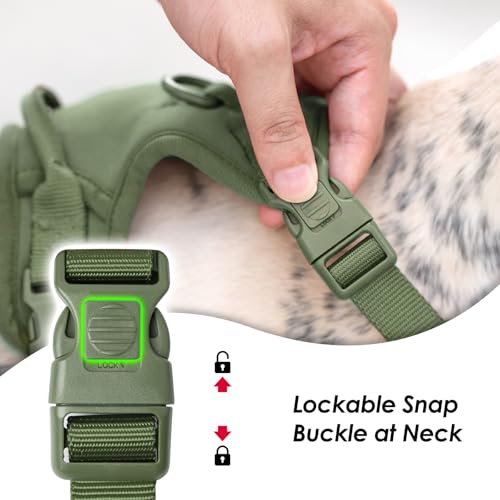 No Pull Dog Harness for Large Sized Dogs Puppy Vest No Choke (Misty Green / XL(Neck:24.8-38.6", Chest:29.1-45.3"))