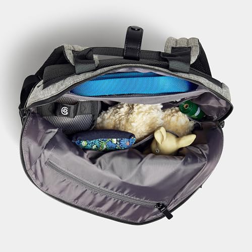 Porter 2-in-1 Dog Gear Travel Backpack - 10 Pockets, Checkerboard (Tan Checkerboard)